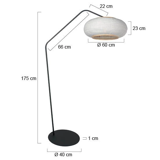 Schwarze Stehlampe Zig-Zag mit weißem Farbton Ø60 cm Steinhauer 8712746185362