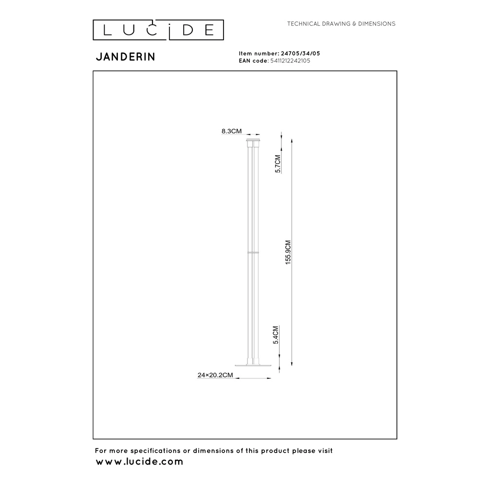 Einzigartige Stehlampe Janderin Champagner Lucide Vibes 5411212242105
