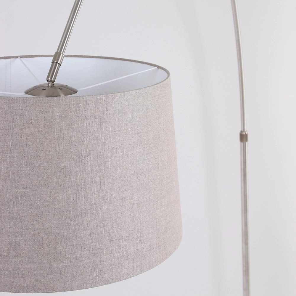 Bogenlampe Gramineus grau mit Taupe -Lampenschirm Steinhauer 8712746092868