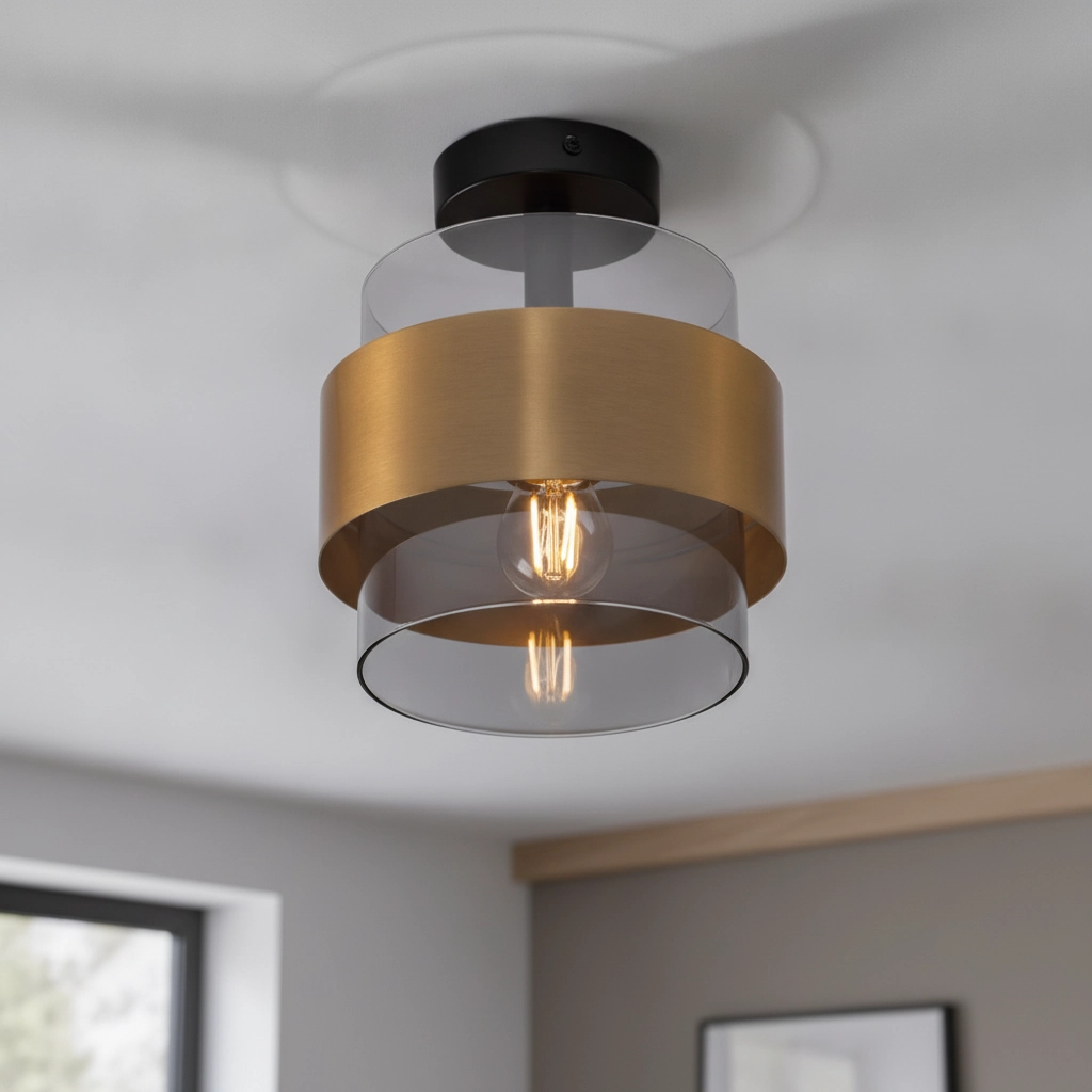 Deckenlampe Sianna Ø 18cm schwarz mit gold