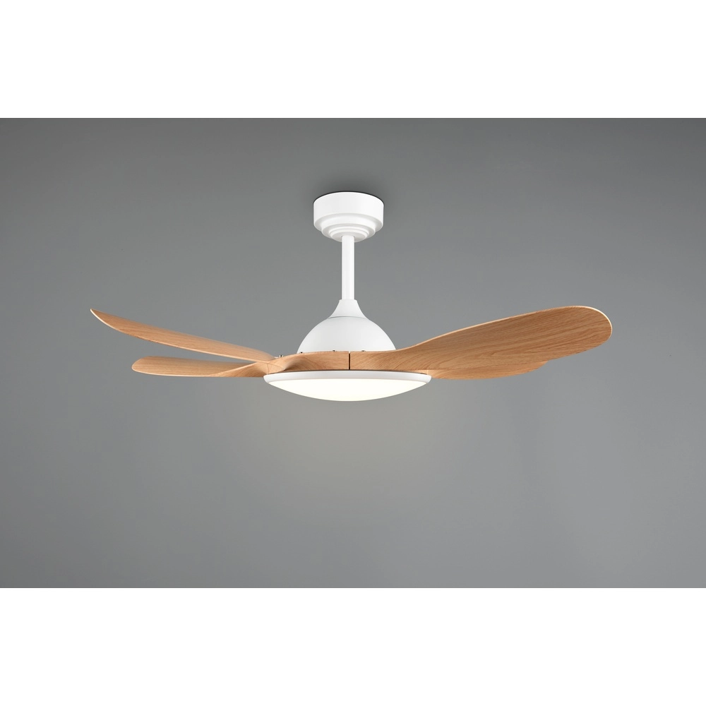 Weißer Fächer Flen mit Holzoberseiten Ø 108 cm Trio 4017807689297