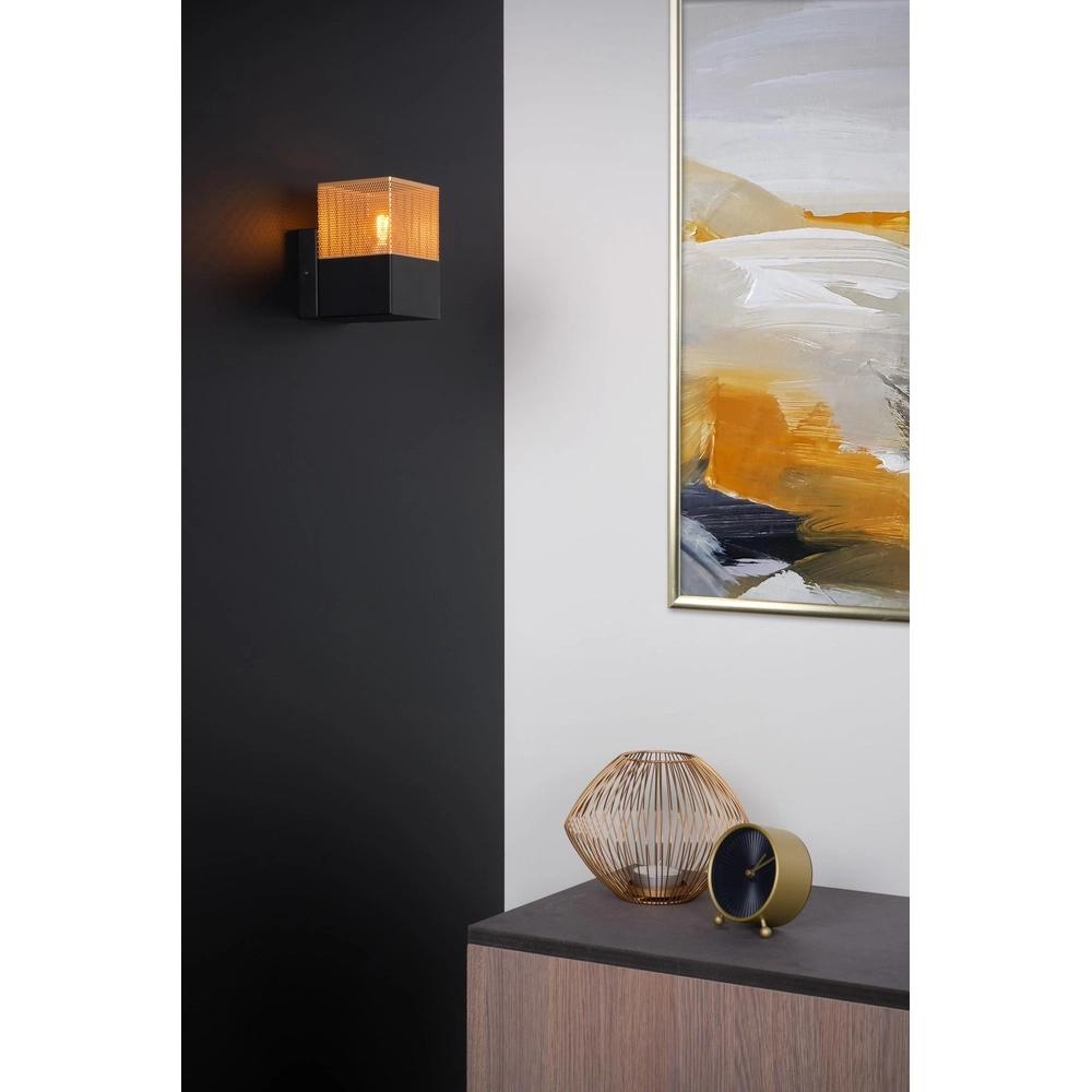 Design-Wandlampe Renate Schwarz mit Gold Lucide 5411212211286
