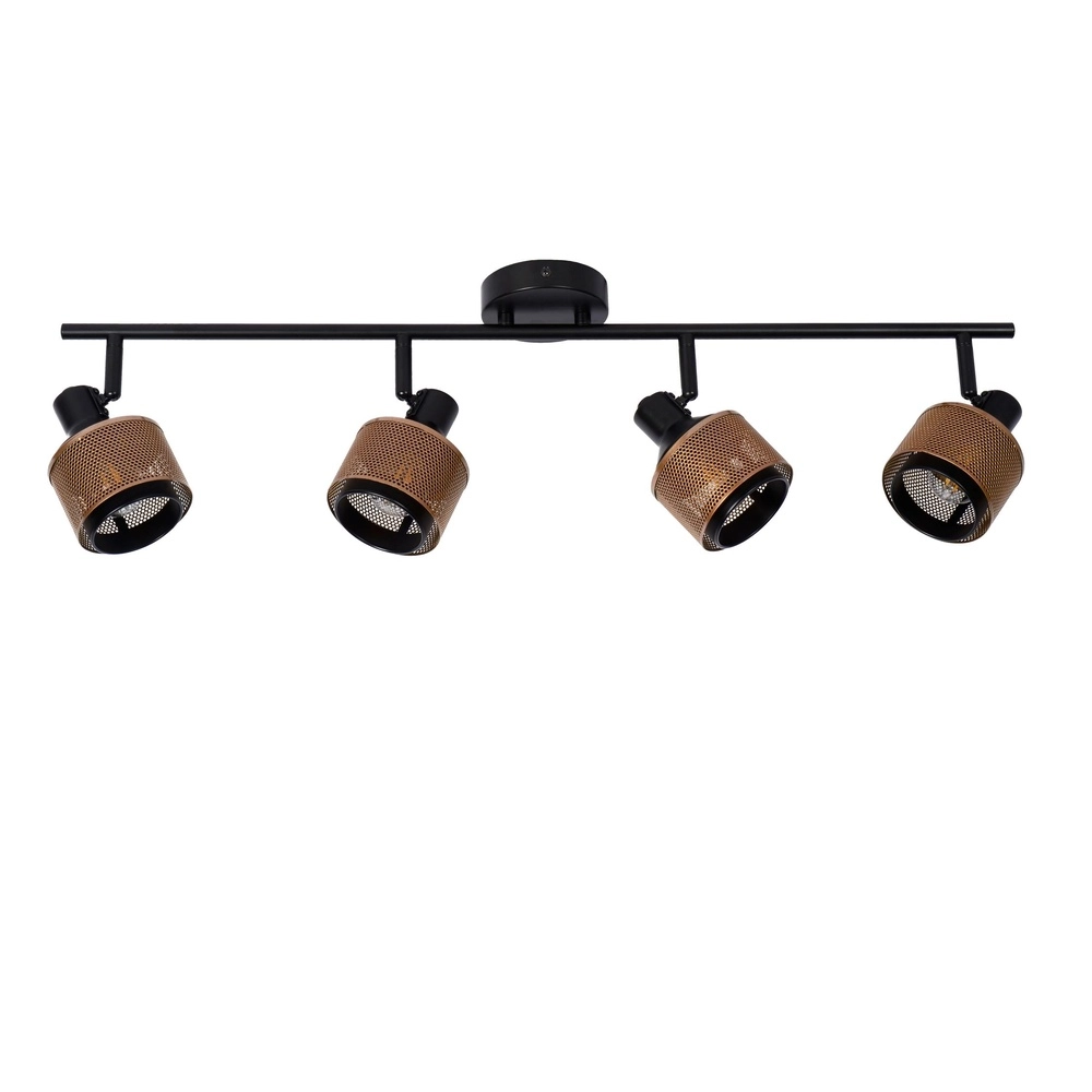 Deckenlampe Rafa 4-Licht Schwarz mit Kupfer