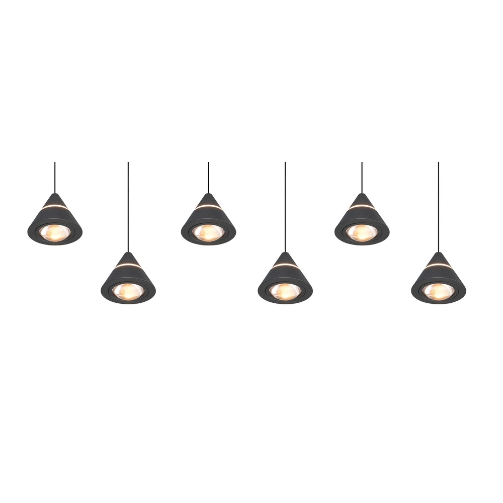 Design-Pendelleuchte Romeo 6-flammig schwarz Trio 4017807667844