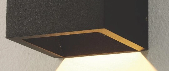 Design-Wandleuchte Cube schwarzes Quadrat Artdelight 8719831734313