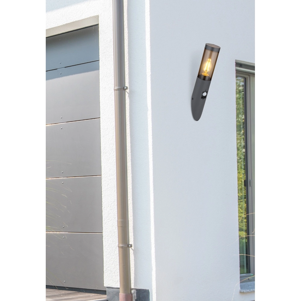 Außenlampe Boston Anthrazit mit Rauch und Sensor Globo 9007371439720