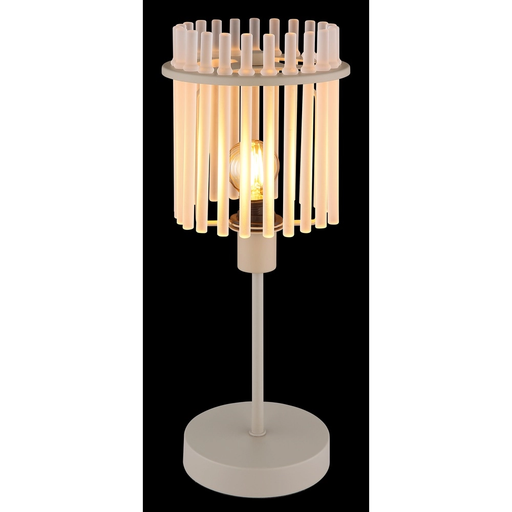 Tischlampe Gorley sandbraun mit Glas Globo 9007371569700