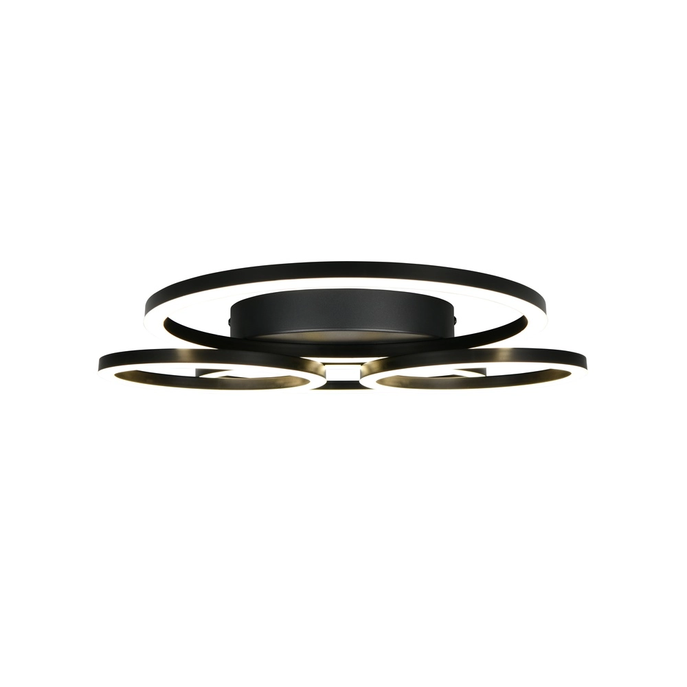 Moderne Deckenlampe Quilo Rundschwarz Trio 4017807704242