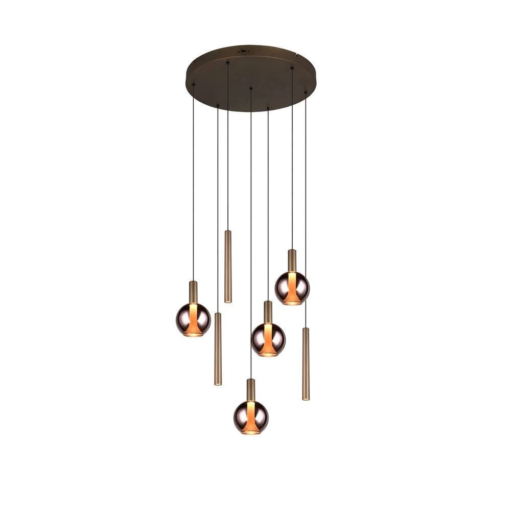 Design-Pendellampe Melaro 7-hell Platin
