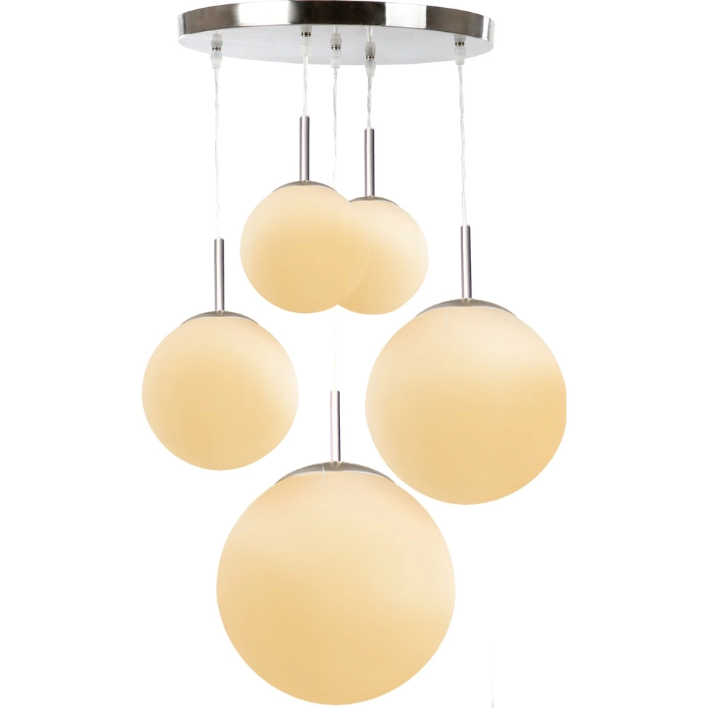 Design-Pendellampe Balla 5-Licht Nickel mit Weiß