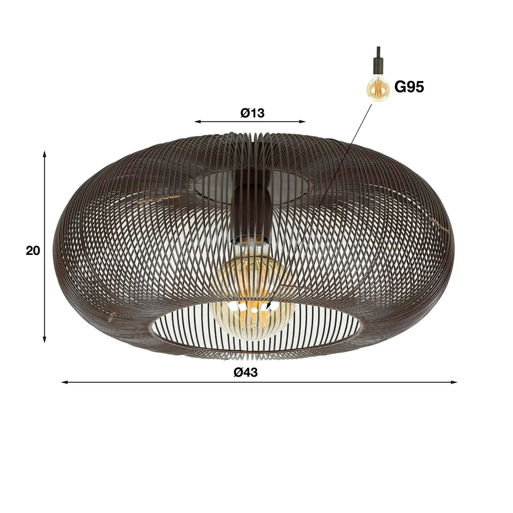 Drahtdeckenlampe Copper Ø 43cm – schwarzer Nickel Lyora 8716803513235