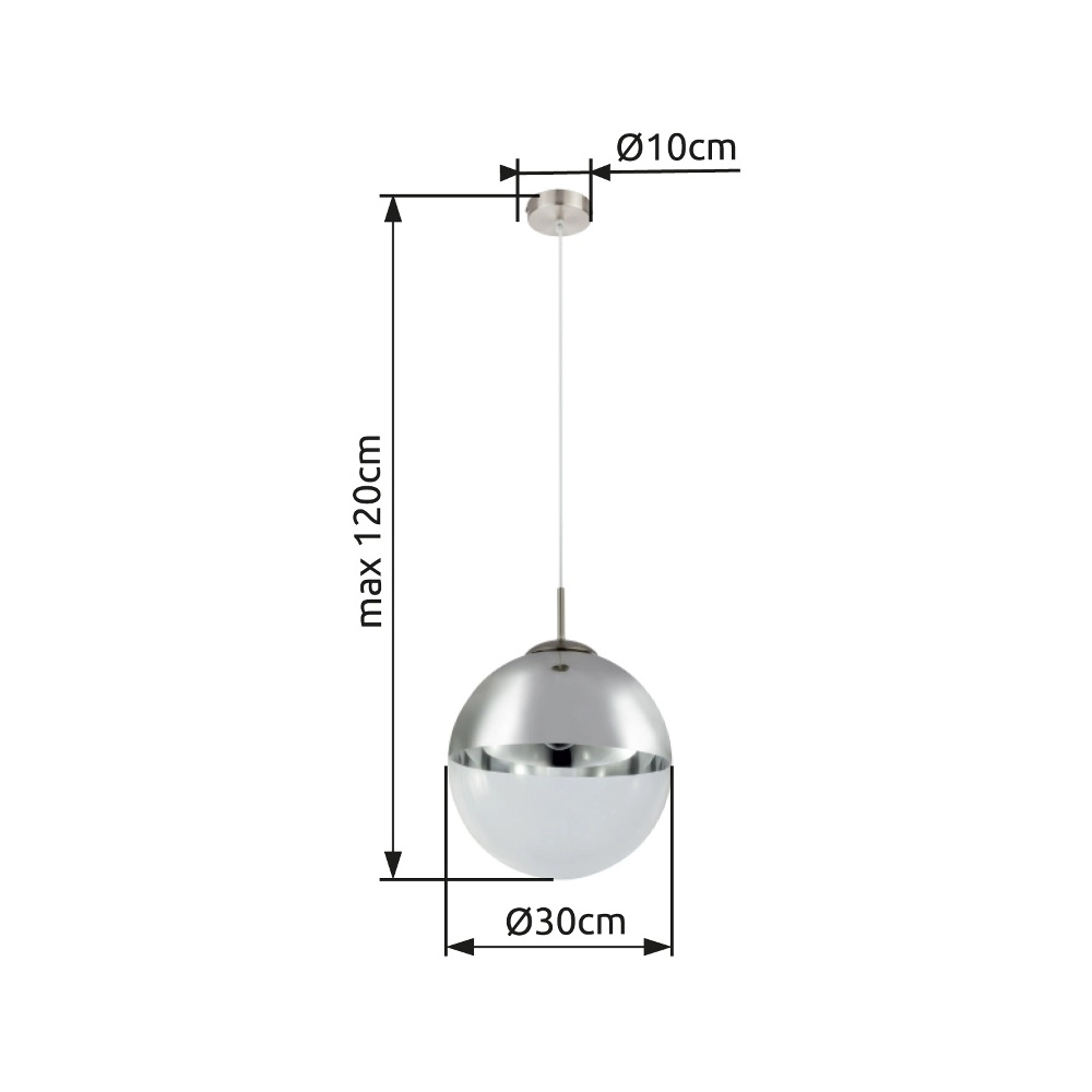 Pendellampe Varus Nickel Ø 30 cm Globo 9007371377442