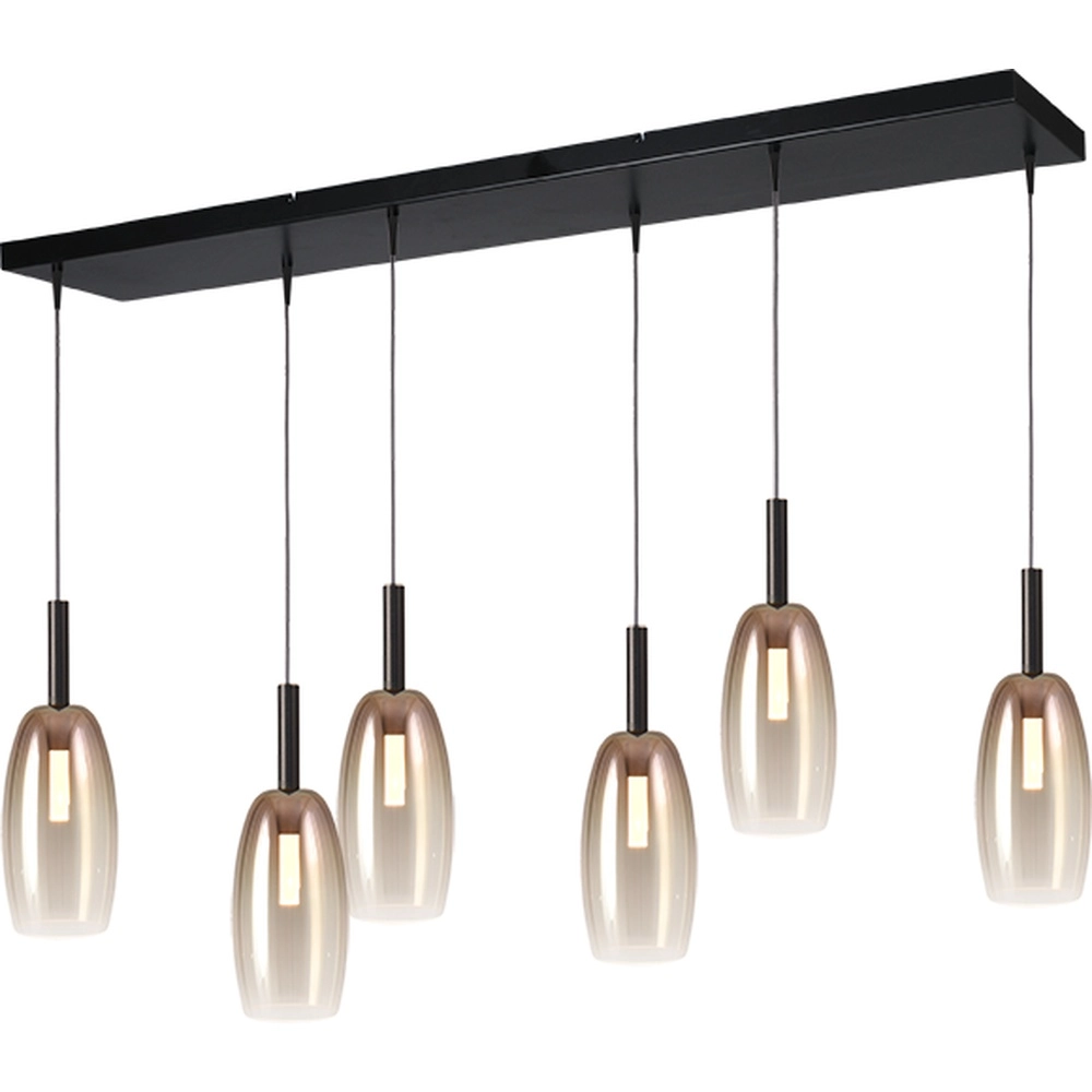6L Pendellampe Ø11,5 cm Lido Olive mit goldverblasstem Glas Masterlight 8718121325002