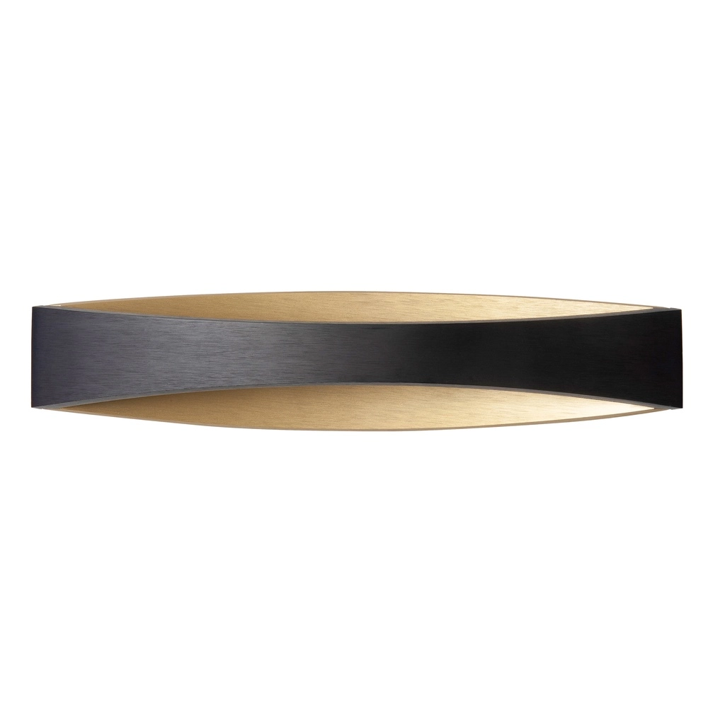 Schlanke Wandleuchte Medusa 35cm schwarz und gold