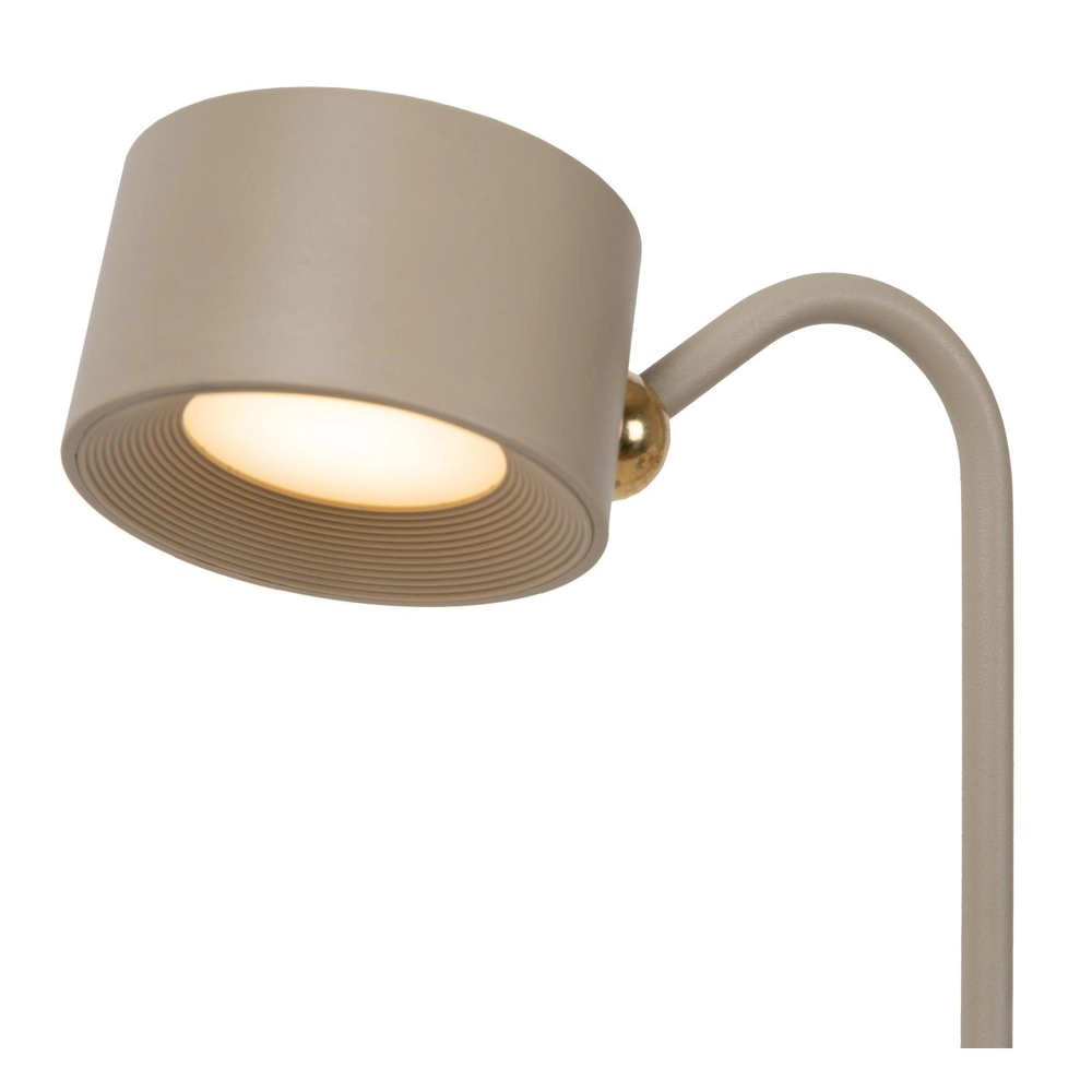 Wiederaufladbare Schreibtischlampe Jolan taupe Lucide 5411212461100