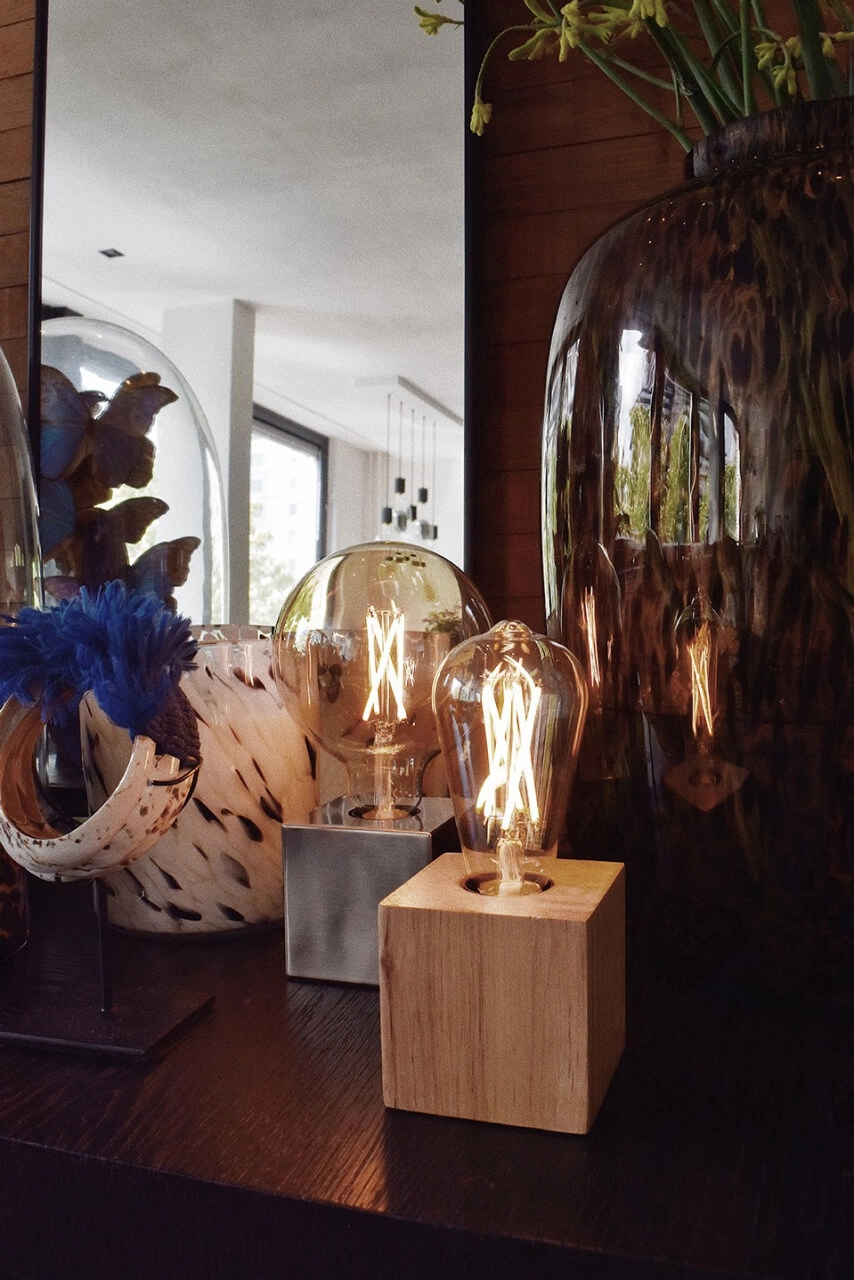 Tischlampe aus Holz Calexa Circle 8712879148029
