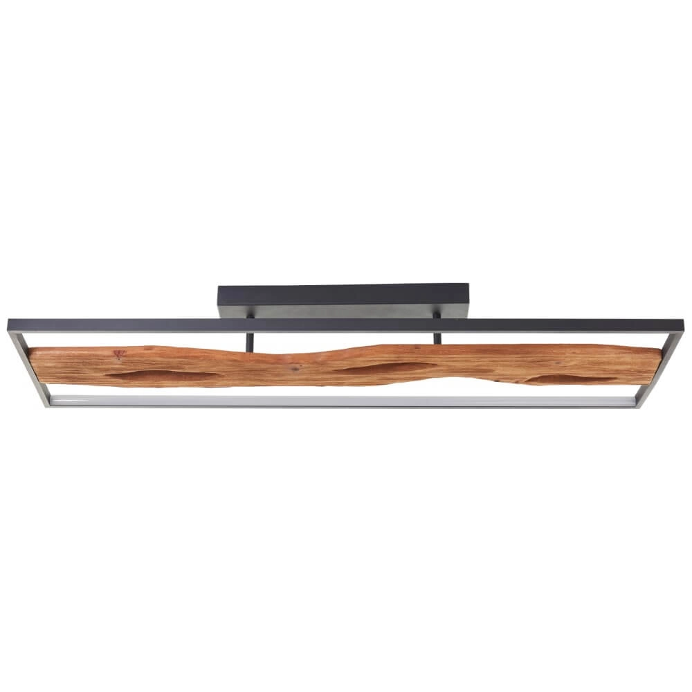 Deckenleuchte schwarz mit Holz Chaumont 100cm Brilliant 4004353435270