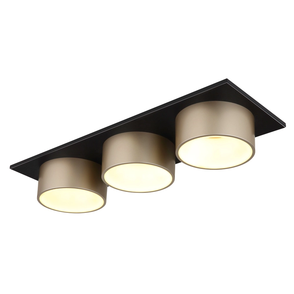 3-Licht Deckenlampe Raymond schwarz mit Champagner