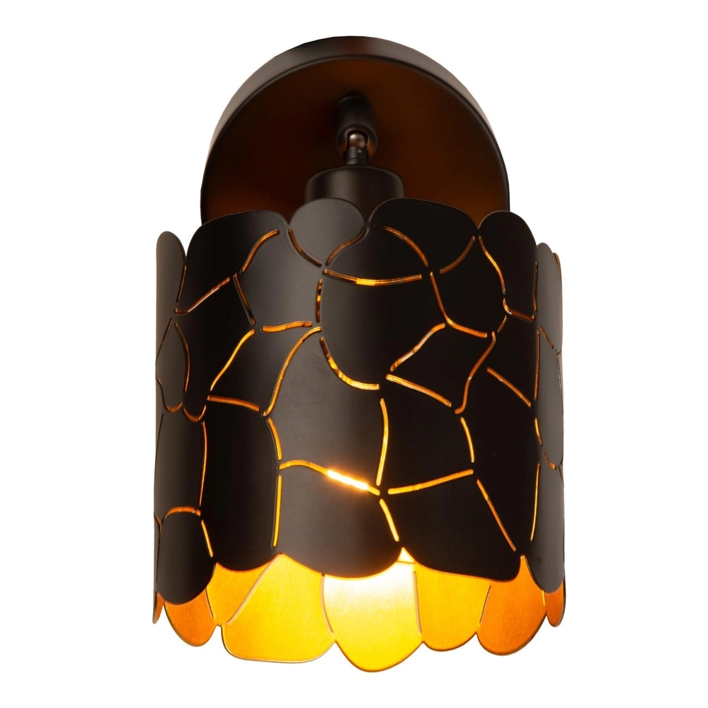Wandlampe Almelo Schwarz mit Gold innen Lucide 5411212211866