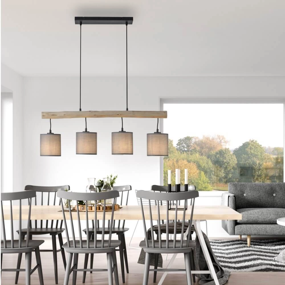Ländliche Hängelampe Green Tribu Taupe Just Light 4043689995171