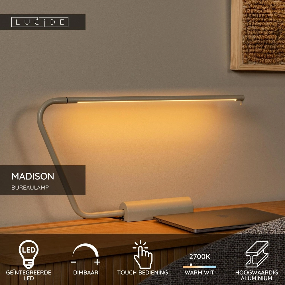 Design-Schreibtischlampe Madison Sandbraun Lucide 5411212441935