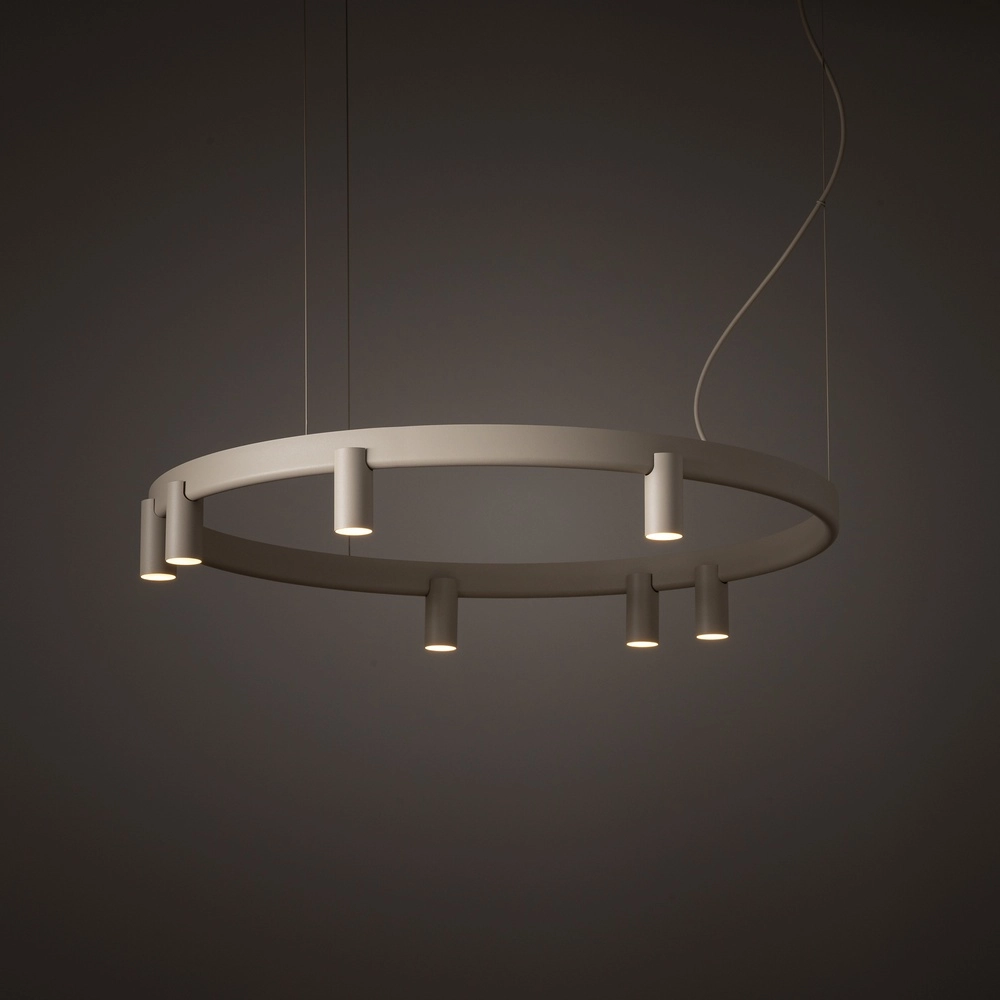 Design-Pendellampe Fourty sandbraun Ø 80 cm Lyora 5903139122849