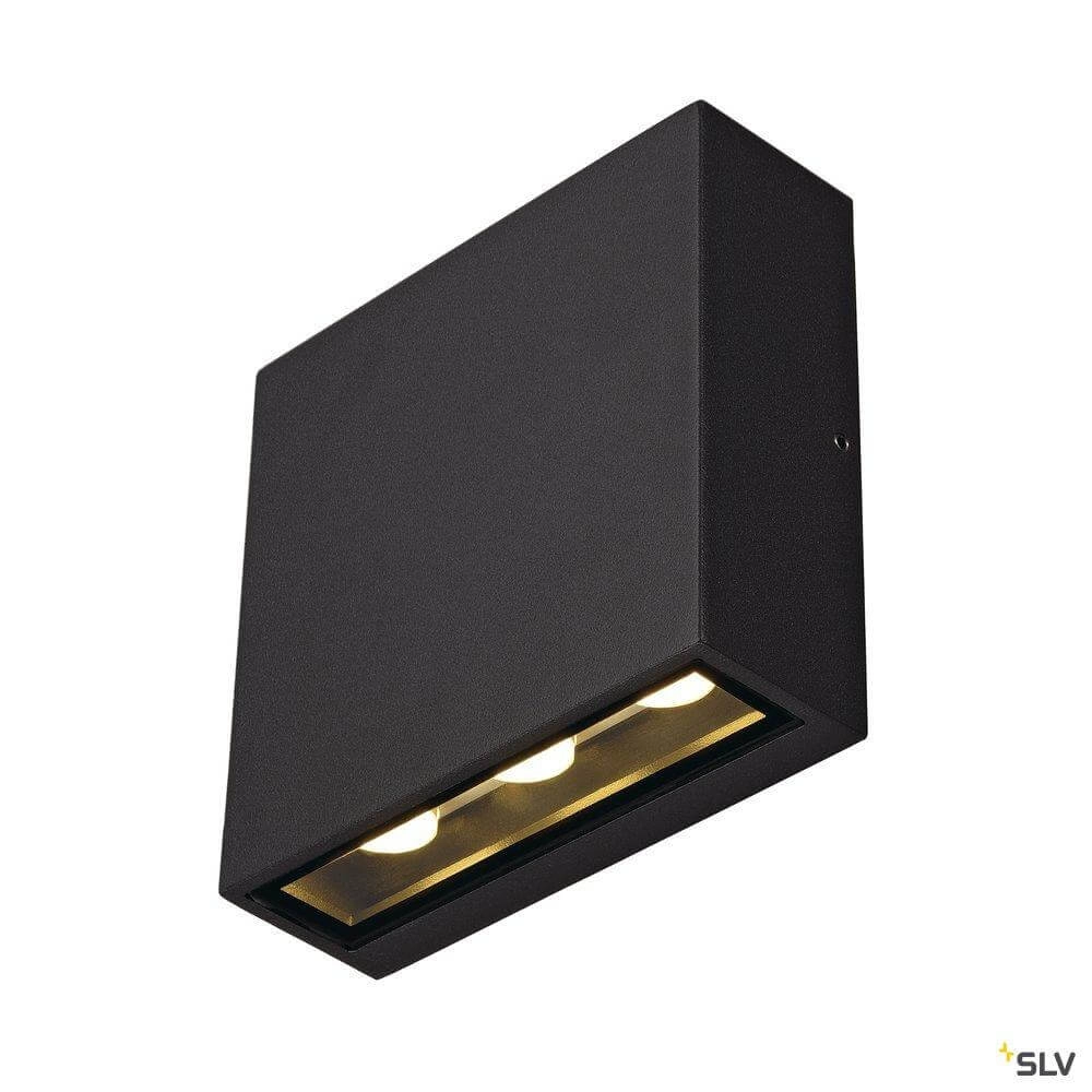 Schlanke Wandleuchte Big Quad Schwarz