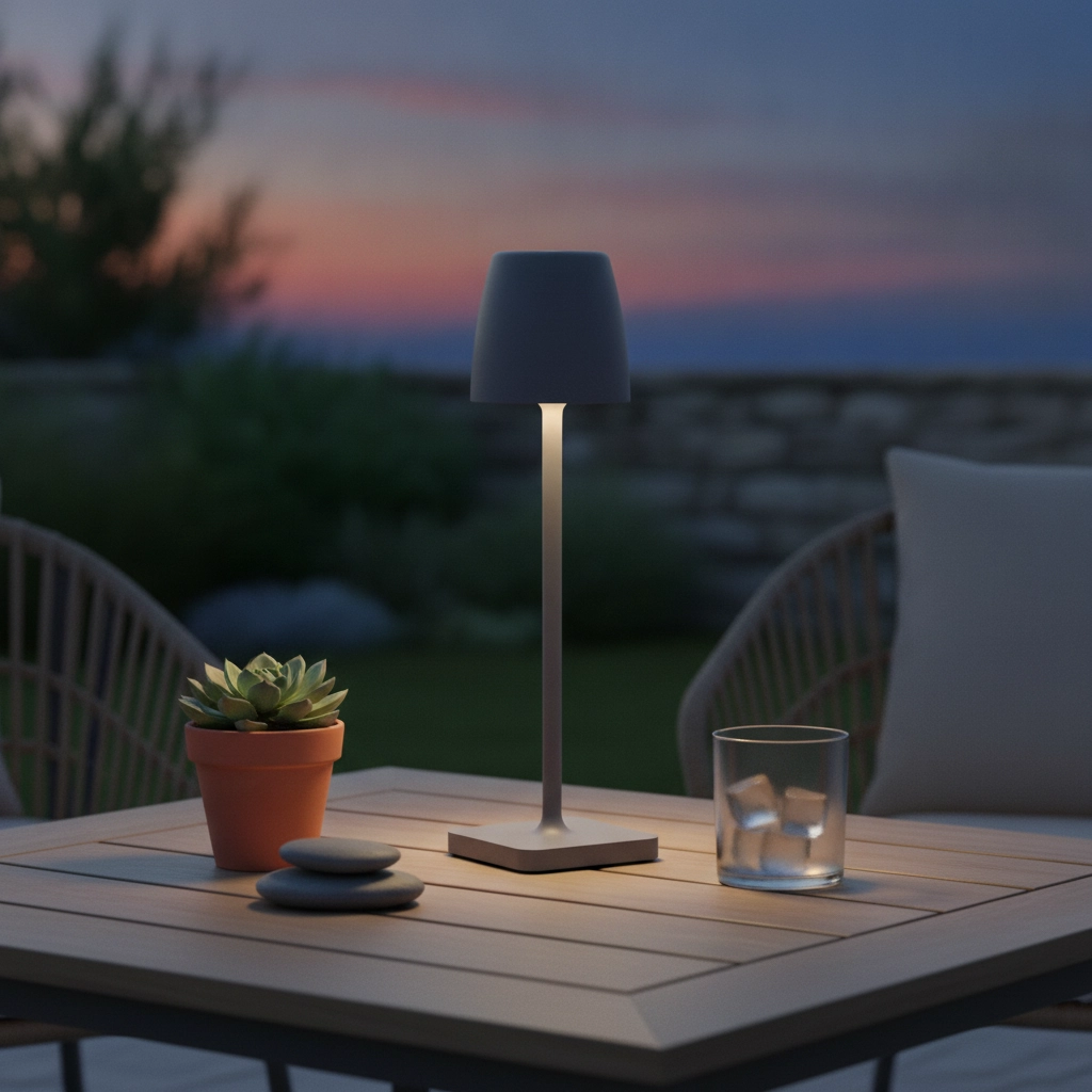 Tischlampe Colt Grau wiederaufladbar