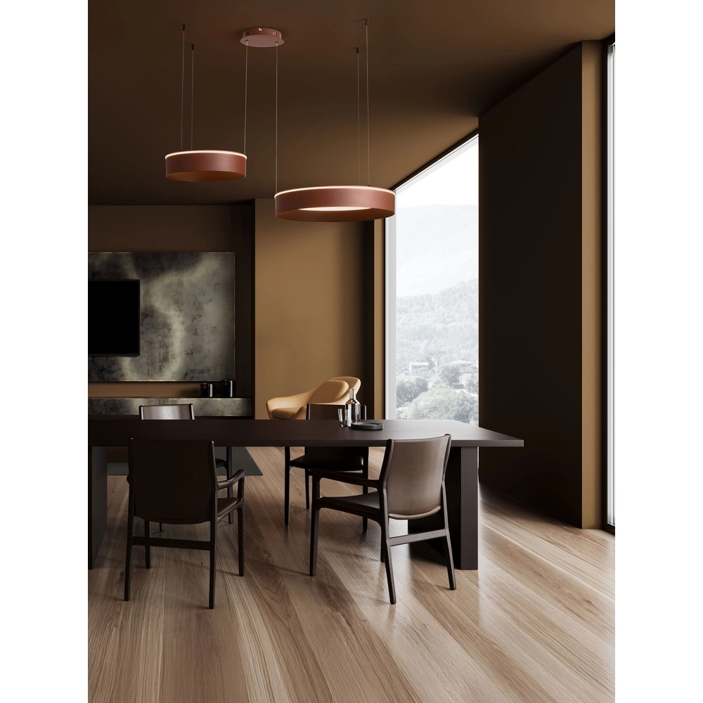 Moderne Pendellampe Olivia Double Brown