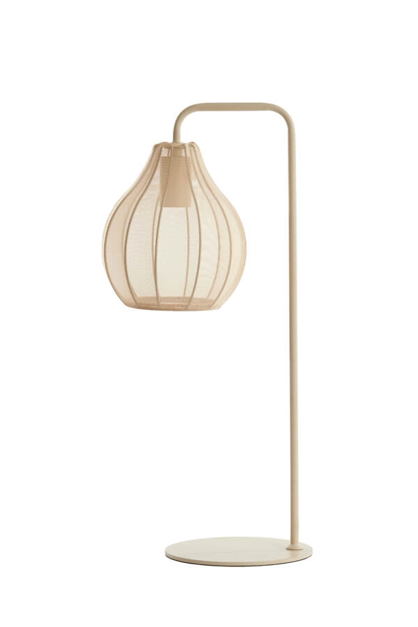 Cremefarbene Tischleuchte Elati Ø 20cm japandi Light & Living 8717807702694