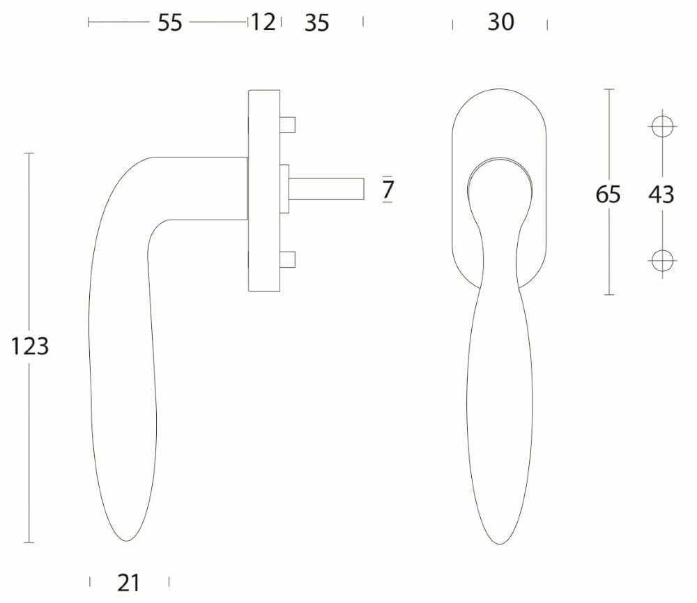 Griff für Fenster Jupiter Edelstahl Intersteel 8714186093276