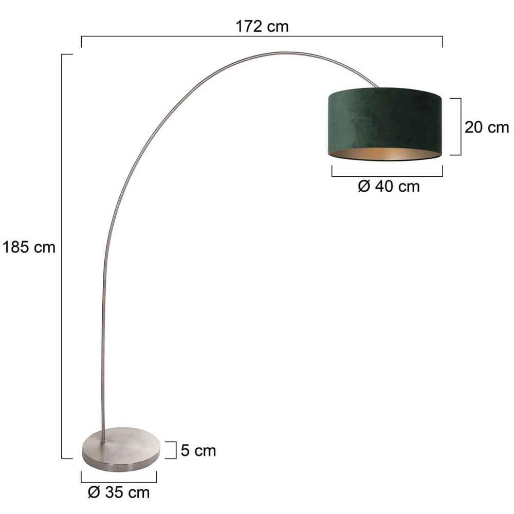 Bogenlampe Solva Metall mit grüner Kappe Steinhauer 8712746174878