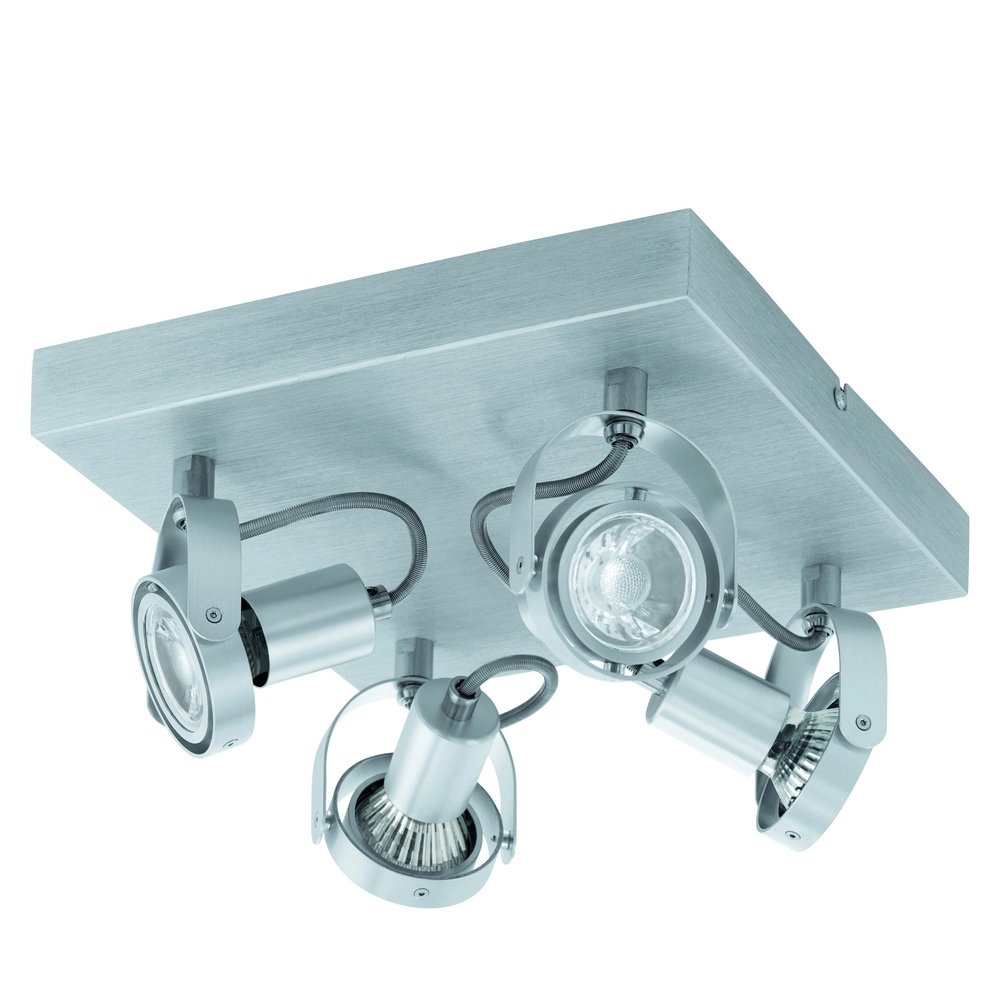 Quadratische Deckenlampe Novorio gebürstetes Metall