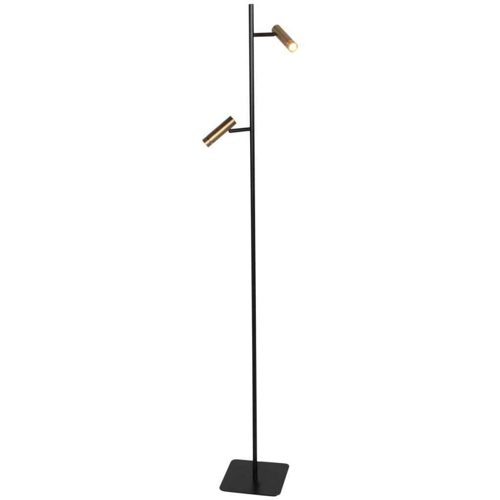 Stehlampe 2-Leuchten Lumo Schwarz mit Gold Steinhauer 8712746184662