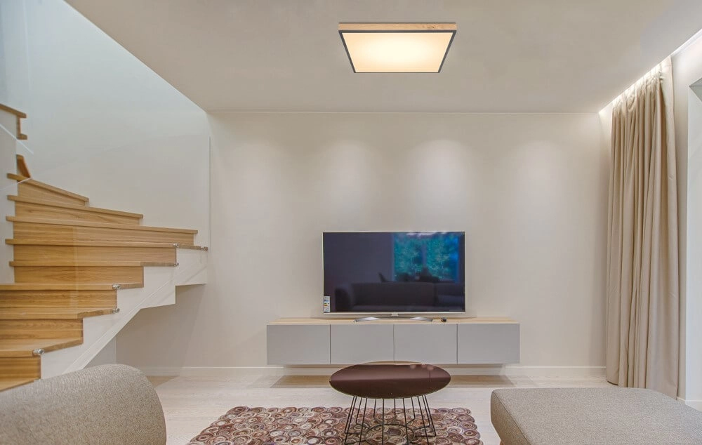 LED-Deckenleuchte aus Holz Doro 59x59 cm Globo 9007371421992