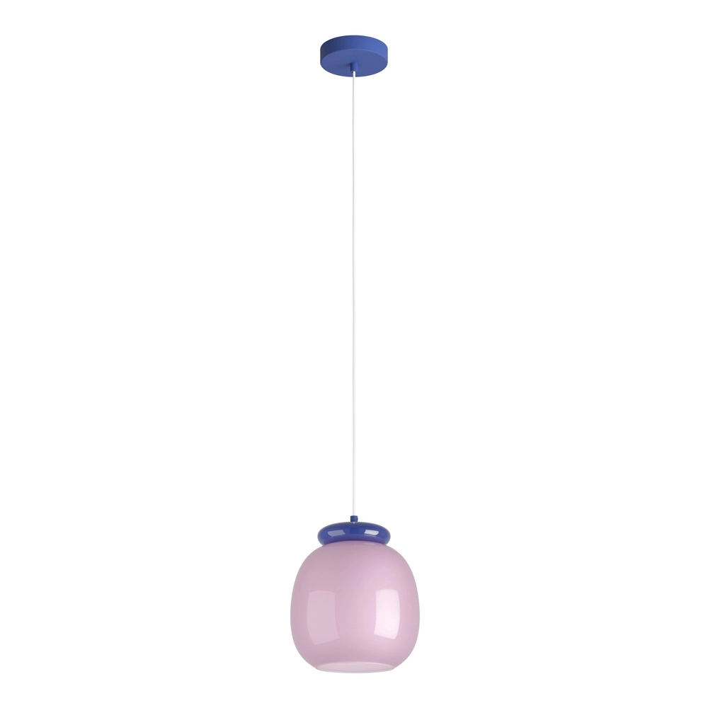 Design-Pendellampe Berardelli Rosa mit blauem Ø 23 cm