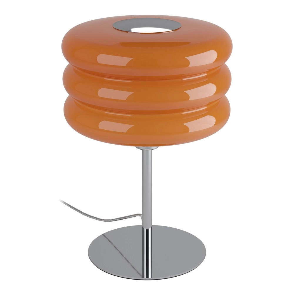 Design-Tischlampe Tortora Chrom mit oranger Ø 20 cm