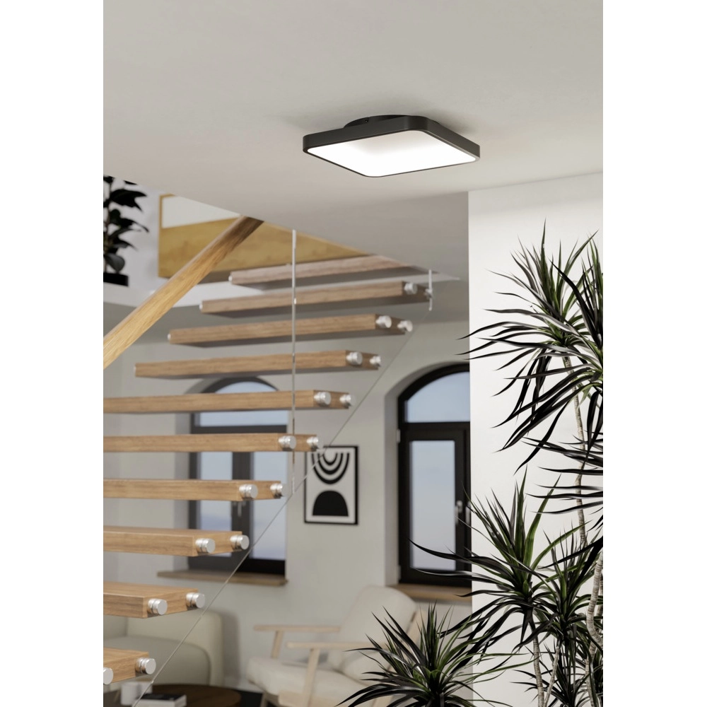 Quadratische Deckenleuchte Loretello-Z Smart Schwarz Eglo 9008606358229