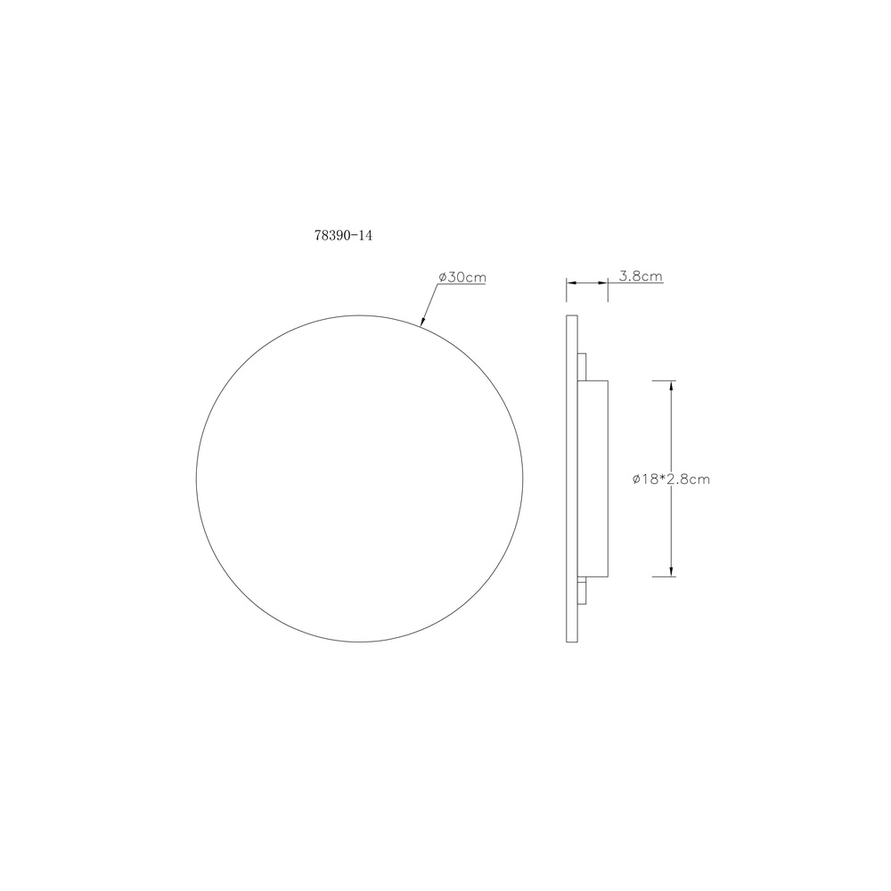Elegante Wandlampe Jillian Ø 30cm Globo 9007371586677