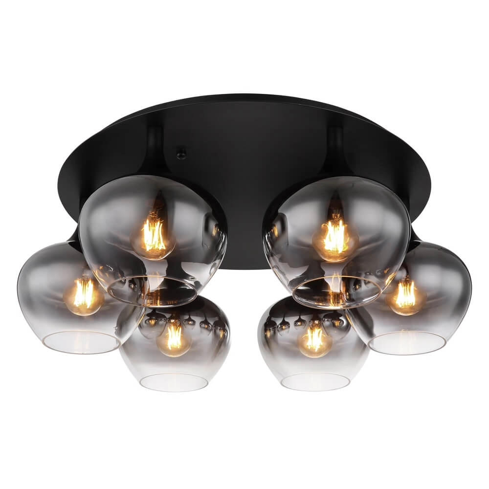 Schwarze Deckenleuchte Maxy 6-flammig Ø 65cm