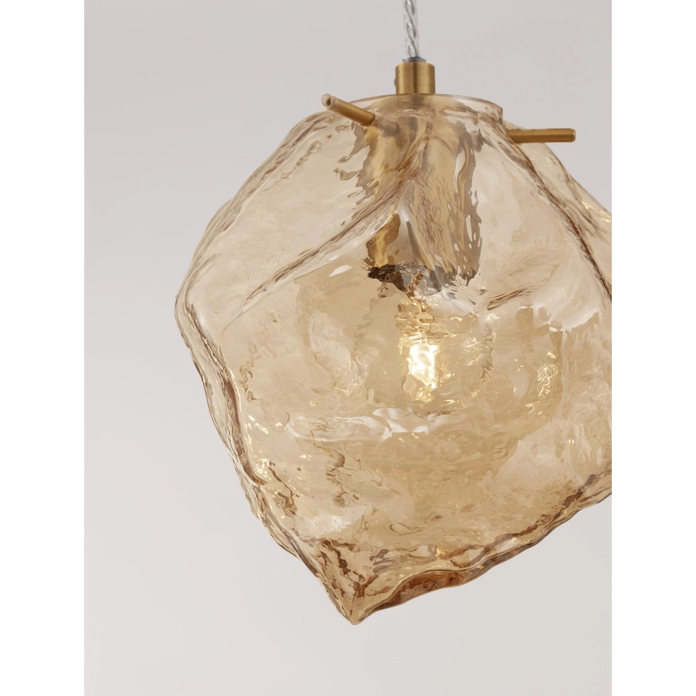 Pendelleuchte Odelle Gold mit Braunglas Lyora 5212017434388