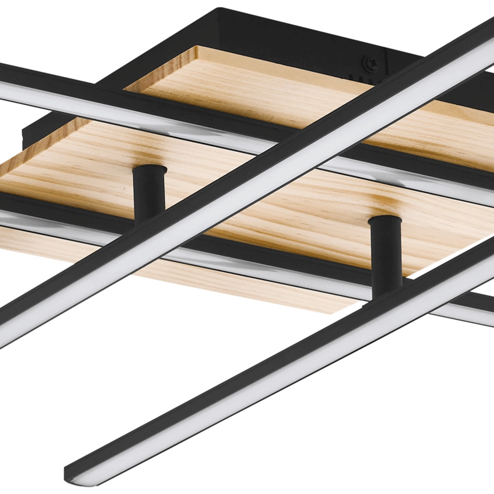 Deckenleuchte Marinello 1 schwarz mit Holz Eglo 9002759997939