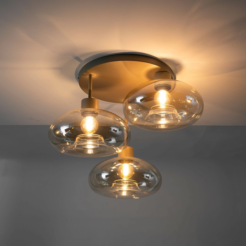 Design-Deckenlampe Serene 3-hell sandbraun
