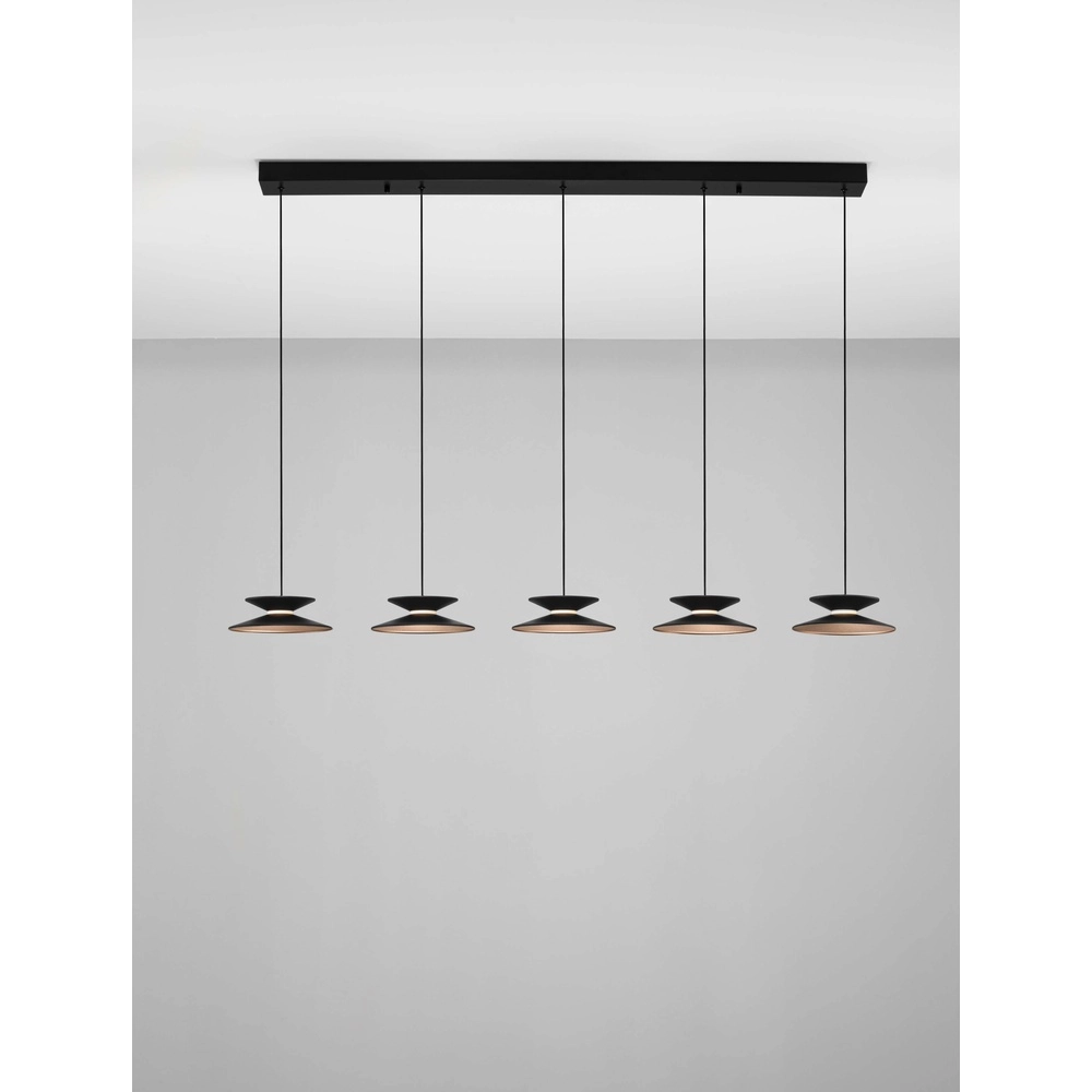 Design-Pendelleuchte Morfi Gerade 5-flammig schwarz Lyora 5212017458490