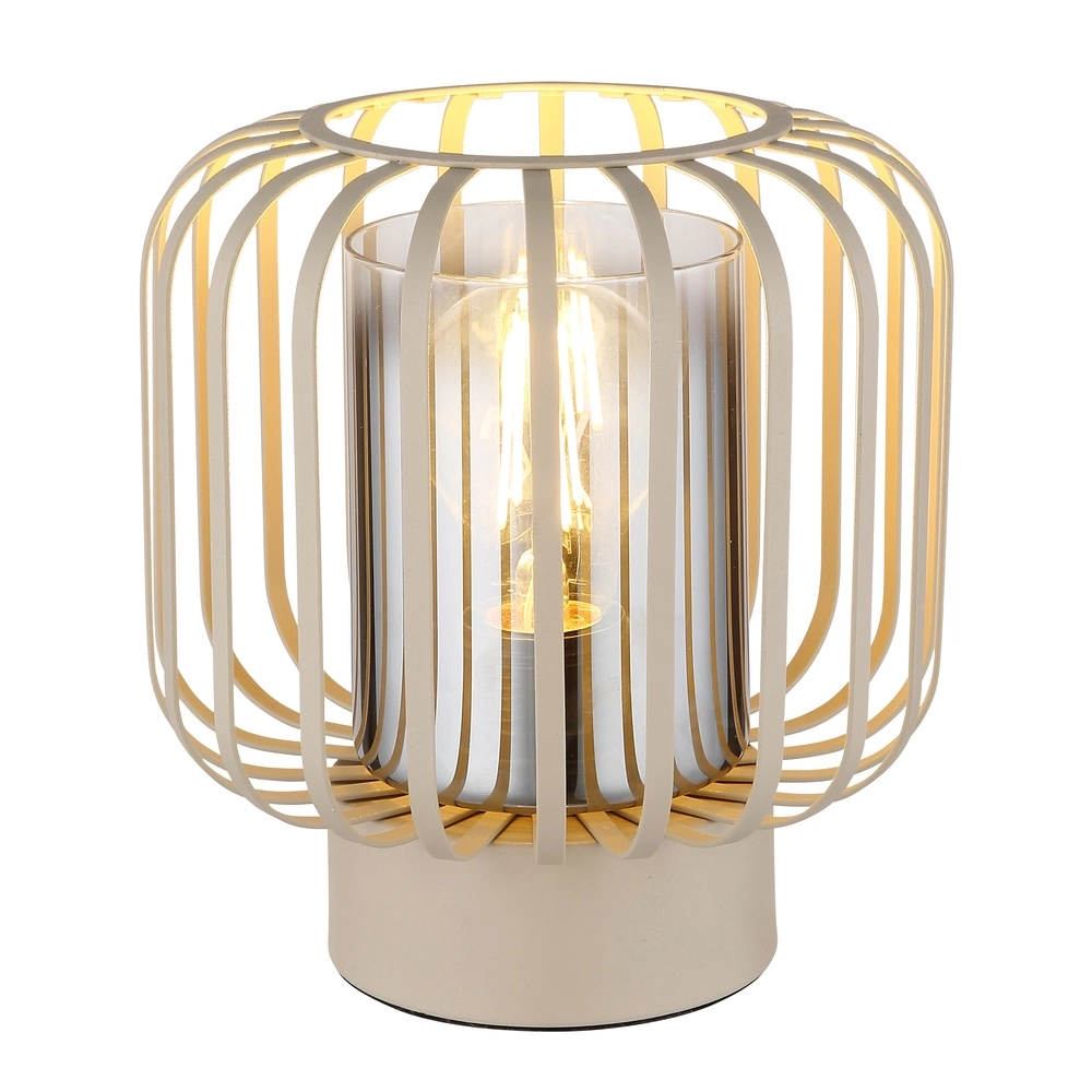Tischlampe Alfred sandbraun Ø 18cm