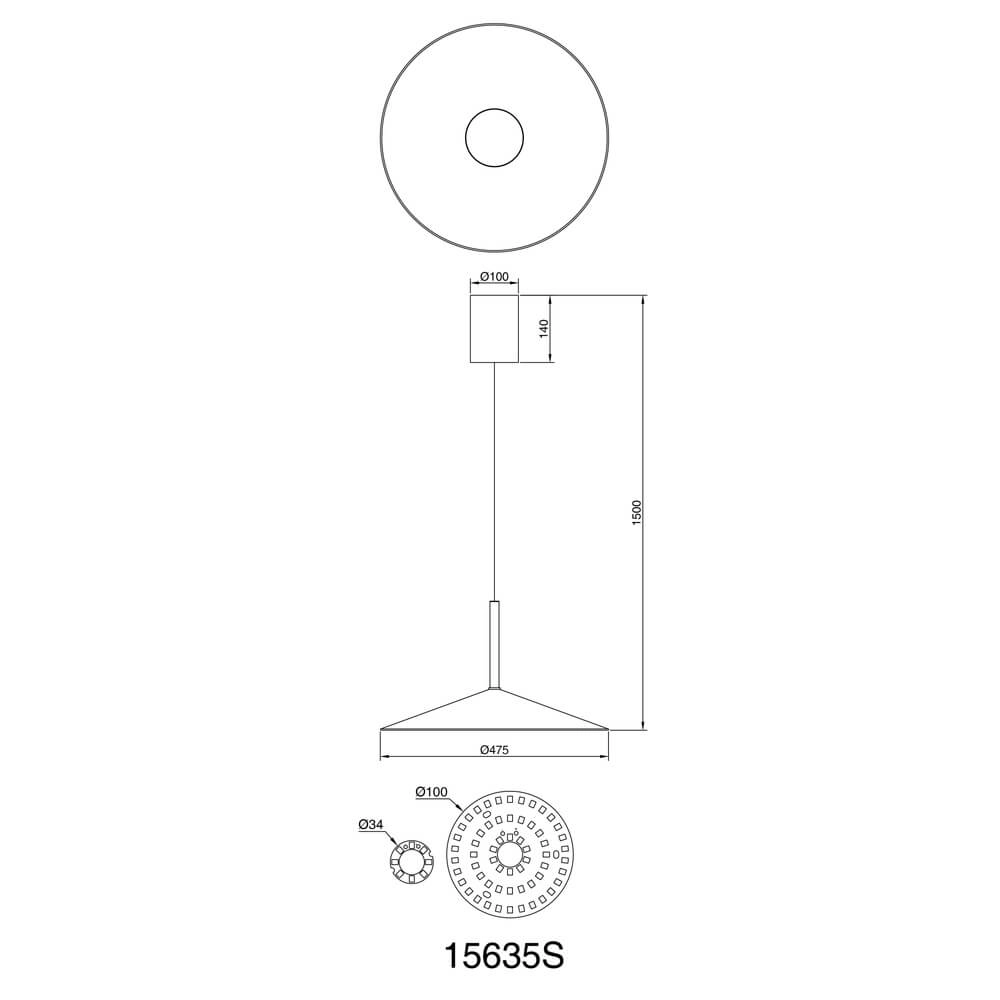Runde Pendelleuchte Lampone schwarzes Design Ø 47,5cm Globo 9007371456376