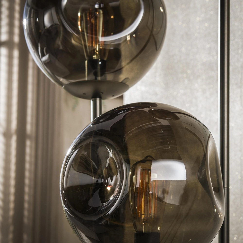 Glas-Stehlampe Stellar 3-Licht – Rauchglas Lyora 8716803511613