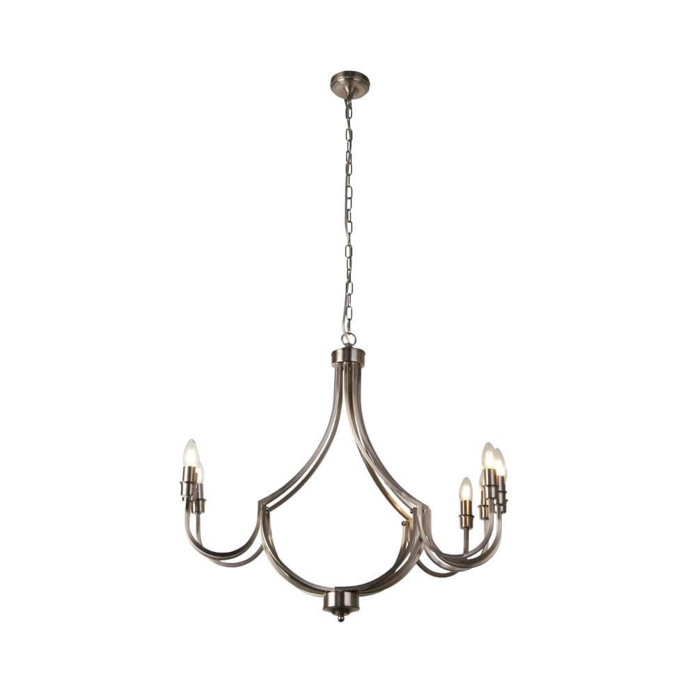 Klassische Hängelampe Lodge 8-Licht-Silber