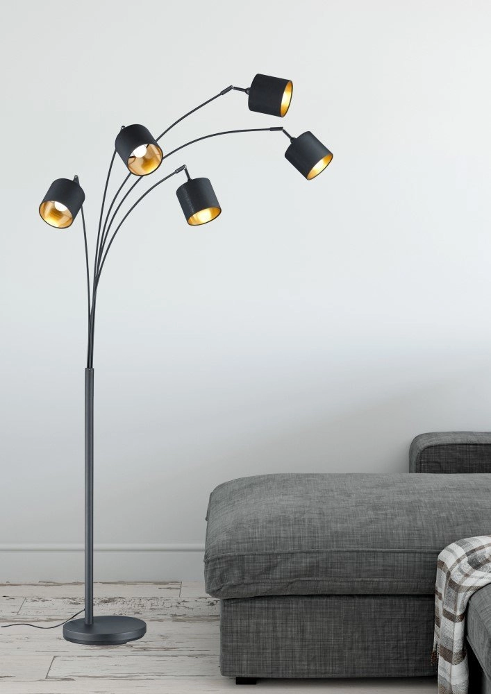 Lamp Tommy 5 Lichtschwarz mit gold Trio 4017807395150