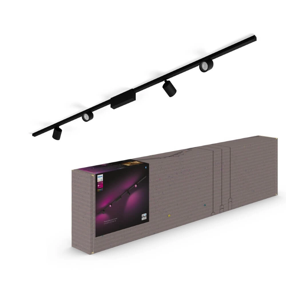 Hue Perifo - White and color Set mit 4 Spots schwarz Philips 8719514407763